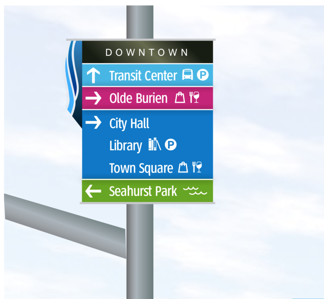 New Wayfinding Signs Point Visitors To Downtown Burien Shopping And ...